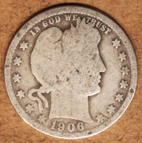 1906-O Barber Silver Quarter - Good / VG - #9931V Cover
