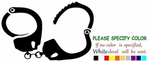 Police Handcuffs Vinyl Decal Sticker Car Window Bumper Wall Laptop 7" - Picture 1 of 5
