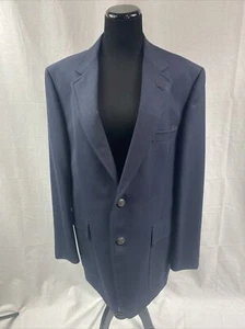 Hart Schaffner & Marx Blazer Mens Solid Blue Golf Jack Nicklaus Golden Bear - Picture 1 of 9