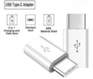 USB 3.1 USB-C Type C male to Micro USB female Data Adapter Converter WHITE AAA - Imagen 1 de 1