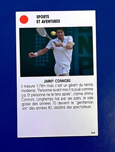 TENNIS STAR JIMMY CONNORS RARE ROOKIE CARD FRENCH EDITION WIMBLEDON - US OPEN