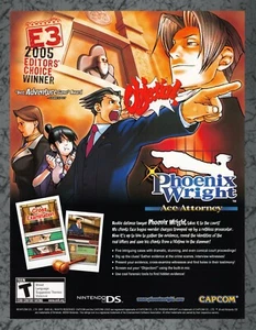 Phoenix Wright Ace Attorney Nintendo DS - Print Ad Original Art 7.75x10.50 - Picture 1 of 1