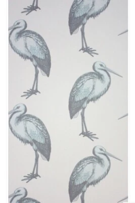 OSBORNE & LITTLE Laguna Grand Tour Wallpaper Wallcovering Stork Bird Vintage (1) - Image 1 of 4