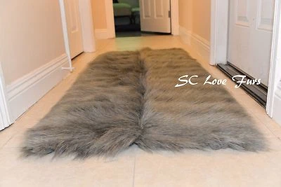 Alfombra de piel de corredor diseño costura media lobo oso pardo coyote alfombras rectangulares 0 Foto 1 de 4