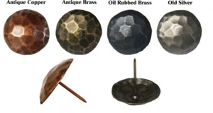 25 Small Clavos rustic hammered nailheads Old Silver Antique or Oil Rubbed Brass - Picture 1 of 16