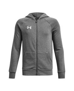Under Armour Boys Gray Rival Fleece Hoodie Full Zip Long Sleeve Size YL NWT - Picture 1 of 8