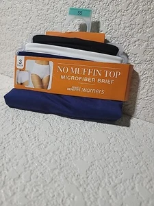 WARNER'S BLISSFUL BENEFITS 3 PR NO MUFFIN TOP MICROFIBER BRIEFS NWT SIZE S 5 - Picture 1 of 6