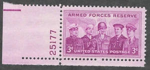 US. 1067. 3c. Armed Forces Reserve Issue. Single w/Pl#. MNH. 1955 - Picture 1 of 1