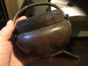 AUTHENTIC 19 th century CHINESE -METAL HAND WARMER/INCENSE BURNER - Picture 1 of 11