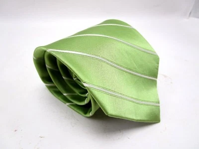 Corbata de seda Merona verde menta blanco rayas nueva 59 x 3,75 Foto 1 de 3