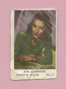 1954 Dutch Gum Card Serie E #7 Ava Gardner
