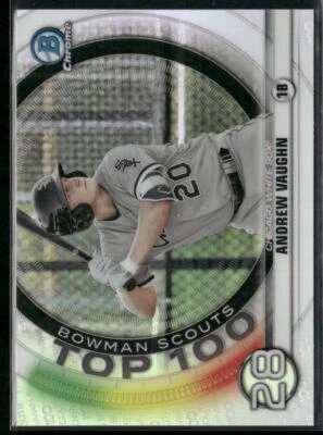 2020 Bowman #BTP-28 Andrew Vaughn Chrome Bowman Scouts Top 100 - Image 1 of 2