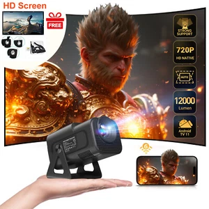 Projector 12000 Lumens 4K 1080P FHD WiFi LED Movie Bluetooth Home Theater Mini - Picture 1 of 15