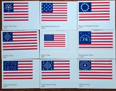 Historic US Flag Postcards - Pre-printed 20-cent Postcards - 20 unique cards - Image 1 of 3