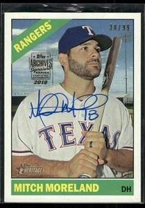 Topps Archives Signature Series #583 2019 Mitch Moreland #/99 - Imagen 1 de 2
