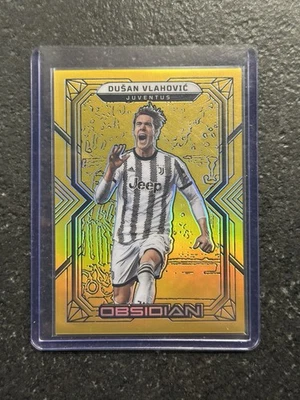 2022-23 Panini Obsidian Dusan Vlahovic Gold Flood Electric Etch /10 154 JUVENTUS - Image 1 of 2