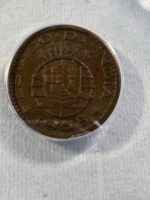 1958 India-Portuguese 10 Centavos Graded AU 55 by ANACS - Image 1 of 4