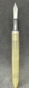 Penna stilografica vintage Scripto serbatoio trasparente punta media SPEDIZIONE GRATUITA - Foto 1 di 3
