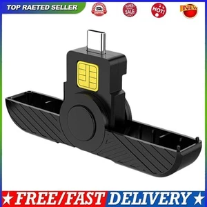 USB Card Reader Type-C USB Common Access CAC for SIM Chip ID Card (Black) - Photo 1/9