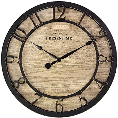  & Co 10" Farmhouse Series Wall Clock, Cottage Style, 10 inch Oil Rubbed Bronze - Image 1 of 4