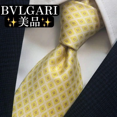 Collar BVLGARI Settepieghe Corbata de Seda Amarilla Lujo Negocios y Fiesta Foto 1 de 4