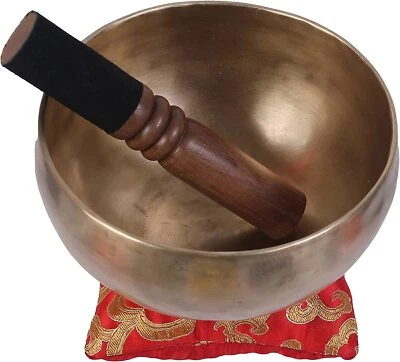 6" Tibetan Hammered Antique-Style Himalayan Singing Bowl – 7-Metal Alloy - Photo 1/4