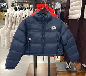 WOMENS The North Face 1996 Retro Short Nuptse jacket -700 Down/ Summit Navy - Picture 1 of 9