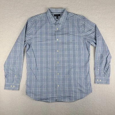 Banana Republic Shirt Mens XL Blue Green Plaid Tailored Slim Fit Dress Button Up - Image 1 of 4