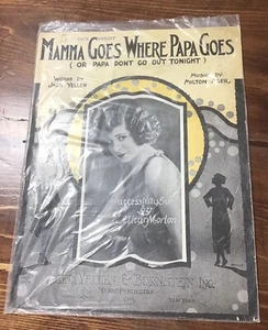 Partitura antigua Mamma Goes Where Papa Goes or Papa Dont Go Out Tonight - Imagen 1 de 2
