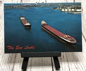 Sault Ste Marie MI-Michigan, Soo Locks Vintage Postcard - Picture 1 of 4