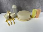 VTG Tupperware 16 Piece Lot Condiment Caddy Pie/Cake Keeper 2cups Measure Shaker