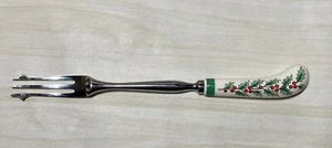 NOEL Christmas Pickle Fork Serving Vtg International Stoneware Japan 80s Table - Picture 1 of 5