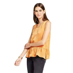 Women's Ruched Peplum Tank - Mossimo Orange XXL - Picture 1 of 2