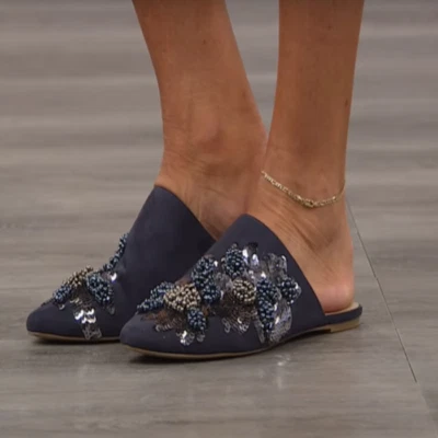 Женские туфли Charles by Charles David Fickle Embellished Mule темно-синие 7 M - Изображение 1 из 4