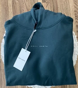 Women’s Cozy Earth CityScrape Hoodie Spruce Green Comfy Fleece Sweatshirt NWT XL - Picture 1 of 11