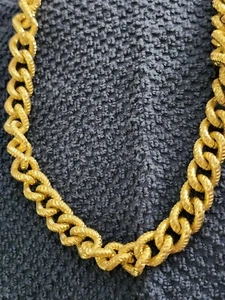 Vintage 30" lange goldfarbene Kette Unisex Halskette Knebelverschluss - Bild 1 von 4