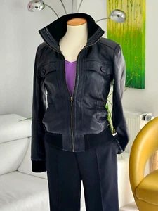 SL Sluisleder Echt Leder Jacke Bomber Gr. 34-36 Schwarz - Bild 1 von 15