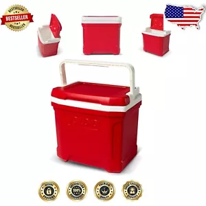 Durable Hardsided 16 Qt Lunch Cooler with Easy Pour Channels - Camping Essential - Picture 1 of 8