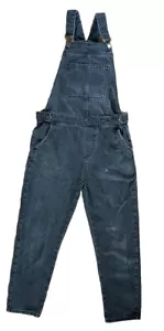 Ladies Denim Dungaree Overalls Size 8 Black - Picture 1 of 7