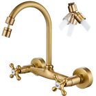 Airuida Antique Brass Wall Mount Kitchen Sink Faucet Wall Mounted Kitchen Fau...