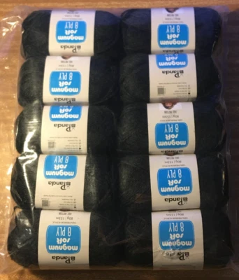 Panda Magnum Soft 80gm 153m 8ply Acrylic 1004 Dark Grey x 10 Balls New - image 1 of 2