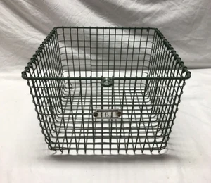 Vintage Wire Gym Locker Basket Swimming Pool Old Number Tag 161 Green 1748-24B - Picture 1 of 11