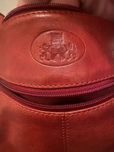 ROWALLAN HANDMADE IN SCOTLAND FINE LEATHER Red ACROSS/SHOULDER BODY BAG - Picture 1 of 9