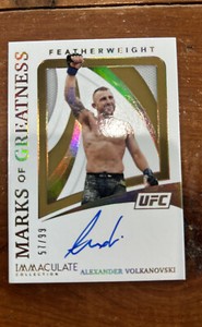 Alexander Volkanovski  2021 Immaculate Collection UFC /99 On Card Auto 🔥🔥 MMA