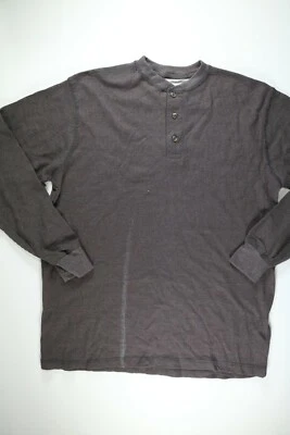Mens Cactus Grey Thermal Long Sleeve Henley Shirt Size L Large NWD - Image 1 of 4