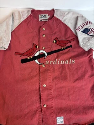 Cooperstown St Louis Cardinals Linen Jersey Vintage Mens Large Sewn Logos - Image 1 of 4