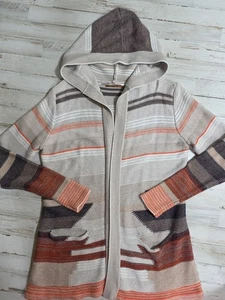 Cárdigan Belldini Suéter Mujer L Azteca Rayas Estampado Mezcla Algodón Abierto Boho - Imagen 1 de 8