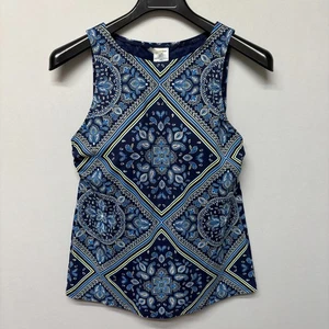 Lands' End Women Swimwear Swim Tankini Top Size 14 DD Blue Nylon Blend D022 -16 - Picture 1 of 13