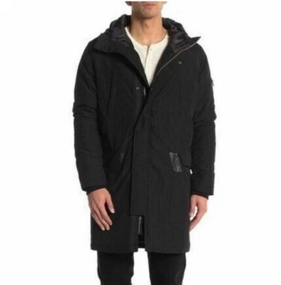 Slate & Stone Men hooded parka coat L Large Black - Image 1 of 4