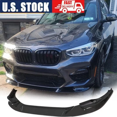 Parachoques delantero negro brillante divisor alerón labial para BMW X3M F97 X4M F98 2019-2023 Foto 1 de 4
